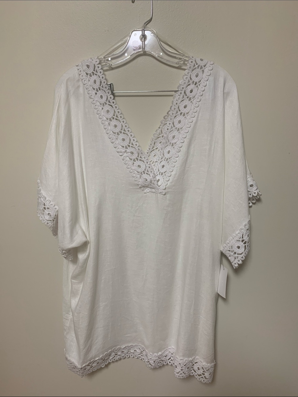 La Blanca swim coverup - white v neck tunic swim coverup lakeside linen